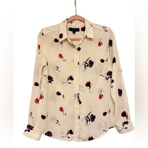 Banana Republic Painted Floral Top Small